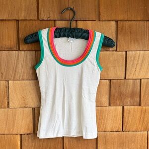 Vibrant Trim White Tank Top